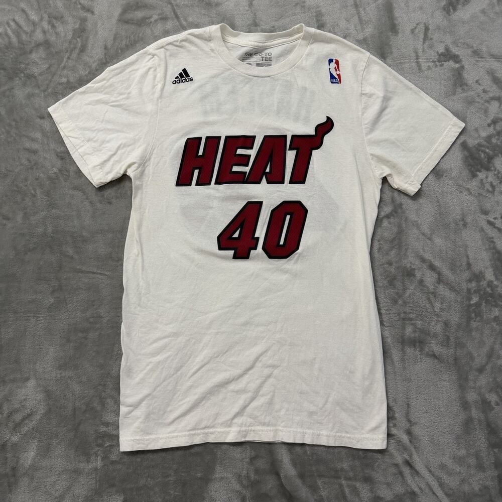 Adidas Miami Heat Udonis Haslem 40 Player T-Shirt White NBA Graphic Men Size S